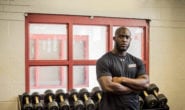 Leonard Fournette standing in front of weights.